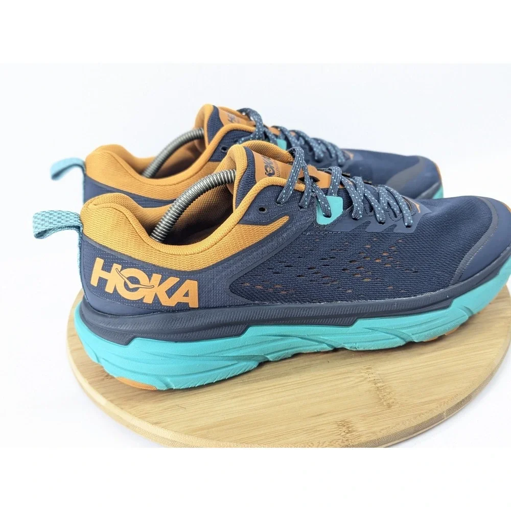 Hoka Challenger ATR 6 Shoes Mens 10.5 D Blue Green Trail Running Sneakers Hike